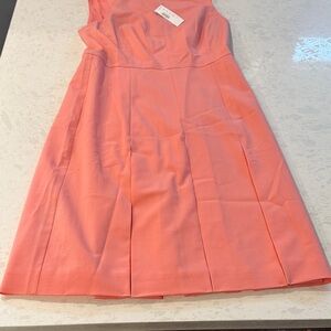 J. Crew Tollegno 1900 Peach Orange Stretch Cashmere Flare Dress